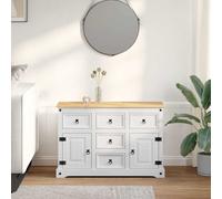 vidaXL Storage Chests Corona White 112 x 40 x 75 cm Solid Pine Wood, Elegant Sto