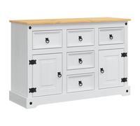vidaXL Storage Chests CORONA White 112 x 40 x 75 cm Solid Pine Wood, Stylish Sto