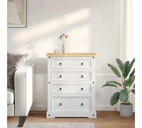 vidaXL Storage Chests Corona White 92 x 48 x 114 cm Solid Pine Wood, Stylish, Re