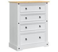 vidaXL Storage Chests Corona White 92 x 48 x 114 cm Solid Pine Wood, Stylish, Re
