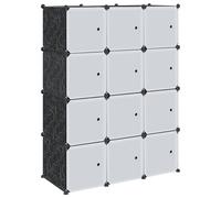 vidaXL Storage Cube Organiser with 12 Cubes and Hanging Rods PP