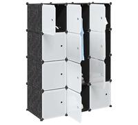 vidaXL Storage Cube Organiser with 12 Cubes and Hanging Rods PP