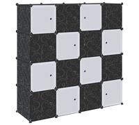 vidaXL Storage Cube Organiser with 16 Cubes and Hanging Rods PP