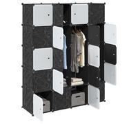 vidaXL Storage Cube Organiser with 20 Cubes and Hanging Rods PP