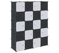 vidaXL Storage Cube Organiser with 20 Cubes and Hanging Rods PP