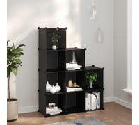 VidaXL Storage Cube Organiser With 9 Cubes Black, Black