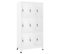 vidaXL Storage Filing Locker Cabinet with 9 Compartments Steel Grey Furniture