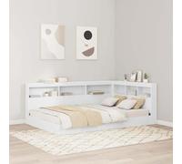 vidaXL Storage Headboard White 207.5 x 137.5 x 76.5 cm Engineered Wood