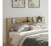 VidaXL Storage Headboard With LED Sonoma Oak Engineered Wood