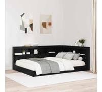 vidaXL Storage Headboard with Shelf Black Oak 160 cm Engineered Wood