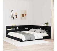 vidaXL Storage Headboard with Shelf Black Oak 180 cm Engineered Wood