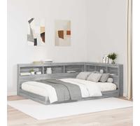 vidaXL Storage Headboard with Shelf Grey Sonoma 150 cm Engineered Wood