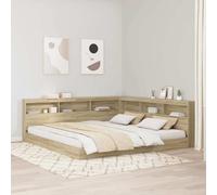 vidaXL Storage Headboard with Shelf Sonoma Oak 200 cm Engineered Wood