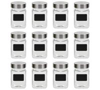 vidaXL Storage Jars with Sticker 12 pcs 300 ml