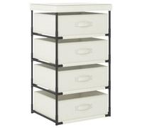 Vidaxl Storage Rack With 4 Fabric Baskets Steel Cream