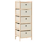 Vidaxl Storage Rack With 5 Fabric Baskets Cedar Wood Beige
