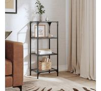 Storage Rack with Transparent Glass Top Shelving Storage Shelf Steel vidaXL