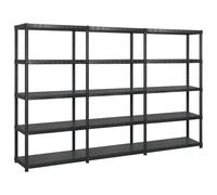 vidaXL Storage Shelf 5-Tier Black Plastic Display Storage Rack Organiser Home