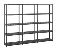 vidaXL Storage Shelf 5-Tier Black Plastic Storage Display Rack Organiser Home