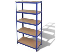 vidaXL Storage Shelf Blue Home Workshop Industrial Garage Organiser Rack Unit