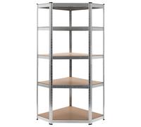vidaXL Storage Shelf Silver 75x75x180 cm Steel and MDF