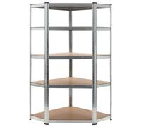 vidaXL Storage Shelf Silver 90x90x180 cm Steel and MDF