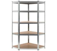 vidaXL Storage Shelf Silver 90x90x180cm Steel and MDF Display Organiser Rack