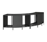 vidaXL Storage Shelves for Hot Tub 2 pcs, Outdoor Storage Shelf for Pool & Spa, Display Shelf Unit with Built-in Storage, Black Poly Rattan