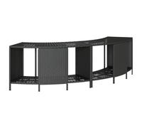 vidaXL Storage Shelves for Hot Tub Display Shelf Unit 2 pcs Black Poly Rattan