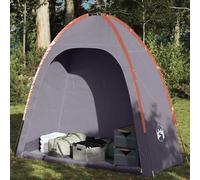 vidaXL Storage Tent - Grey/Orange, Waterproof Camping Organizer with PU Coating, Fibreglass Poles, Easy Setup, Spacious & Portable