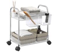vidaXL Storage Trolley 2-Tier Transparent 37x28x43.5 cm Acrylic