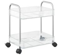 vidaXL Storage Trolley 2-Tier Transparent 37x28x43.5 cm Acrylic trolley