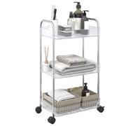 vidaXL Storage Trolley 3-Tier Transparent 37x28x68 cm Acrylic