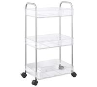 vidaXL Storage Trolley 3-Tier Transparent 37x28x68 cm Acrylic trolley