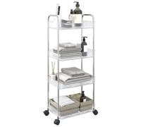 vidaXL Storage Trolley 4-Tier Transparent 37x28x95 cm Acrylic