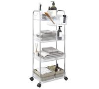 vidaXL Storage Trolley 4-Tier Transparent 37x28x95 cm Acrylic