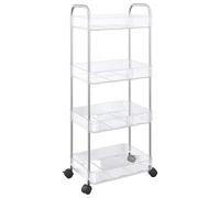 vidaXL Storage Trolley 4-Tier Transparent 37x28x95 cm Acrylic trolley