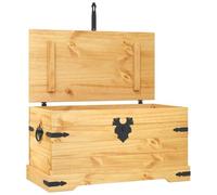vidaXL Storage Trunk | Brown | Solid waxed pinewood | Medium | Storage Chest