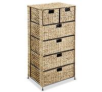 vidaXL Storage Unit, Storage Cabinet with 6 Baskets, Storage Chest Drawer Organizer Home Collection, Farmhouse Style, Water Hyacinth