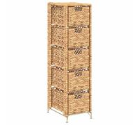 vidaXL Storage Unit with 5 Baskets 25.5x37x100 cm Water Hyacinth