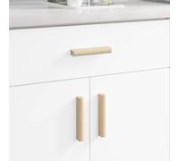 vidaXL Straight Handle 2 pcs Natural Wood Color 130 x 25 x 30 mm