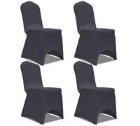 vidaXL 4x Stretch Chair Covers Anthracite Seat Protector Dining Party Wedding