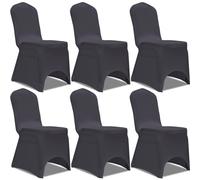 vidaXL 6x Stretch Chair Covers Anthracite Wedding Seat Slipcovers Protector