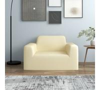 vidaXL Stretch Couch Slipcover Cream Polyester Jersey Couch Cover Protector