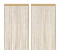 vidaXL 2x String Curtains 100x250 cm Beige Room Divider Window Door Background