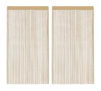 vidaXL 2x String Curtains 100x250 cm Beige Room Divider Window Door Background