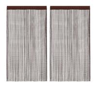 vidaXL String Curtains 2 pcs 100x250 cm Brown LSO UK
