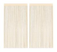 vidaXL String Curtains 2 pcs 100x250 cm Cream UK HOT
