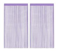 vidaXL String Curtains 2 pcs Purple 100x250 cm, fringe curtain, rod pocket curtain, room divider, door string curtain, thread curtain