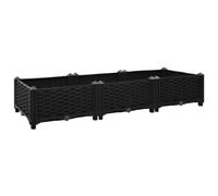 vidaXL Sturdy Polypropylene Raised Garden Bed - Spacious Outdoor Planter for Flowers, Vegetables & Herbs, 120x40x23 cm - Black